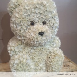 Teddy GEANT 3D OASIS® BIOLINE® fleurie avec des fleurs séchées