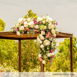 Composition florale table flex blanche