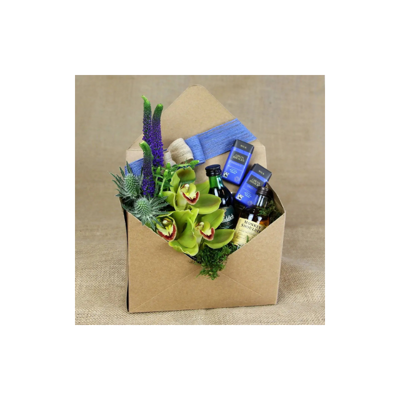 Boîte à fleurs enveloppe composition