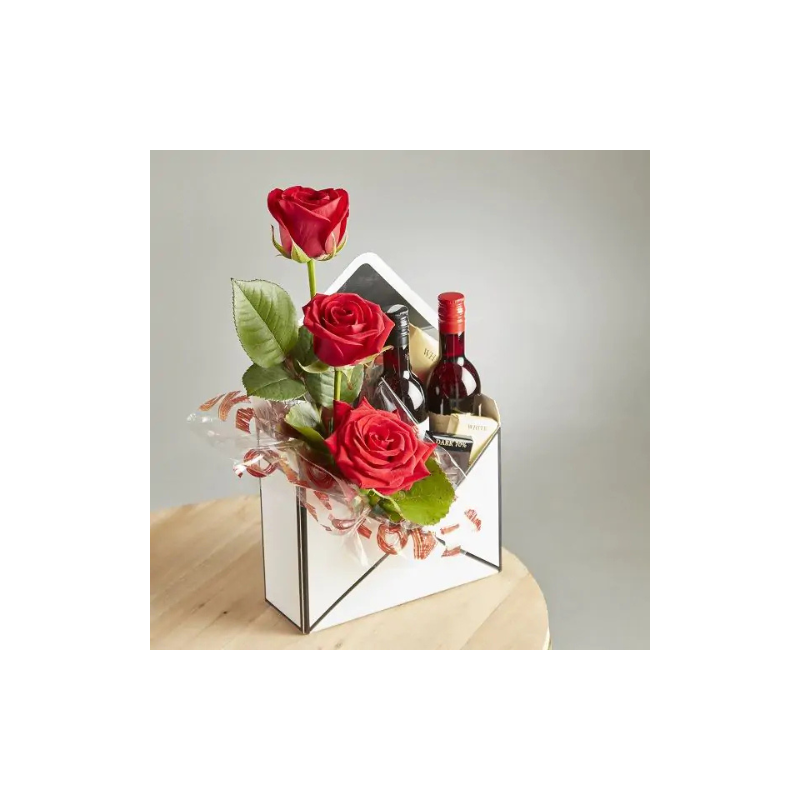 Boîte à fleurs enveloppe blanc et noir Boîte à fleurs enveloppe blanc et noir